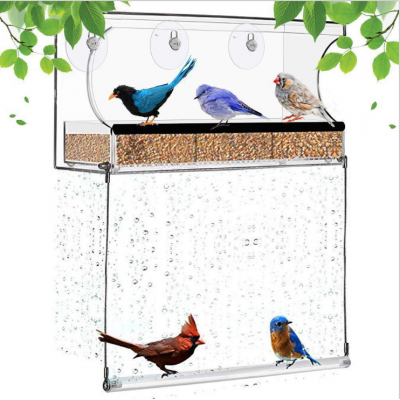 Amazing Window Perspex Bird Feeder  Clear Weatherproof Acrylic  Wild Bluebird  Finch  Cardinal  Bird Feeder Kit