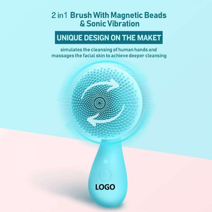 Ergonomic Handle-Skin Rejuvenation Sonic Facial Cleansing Brush Silicone  Face Massager Brush